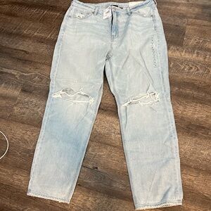American Eagle Light Blue Ripped Mom Jeans